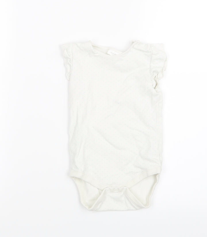 NEXT Girls White Polka Dot Babygrow One-Piece Size 18-24 Months