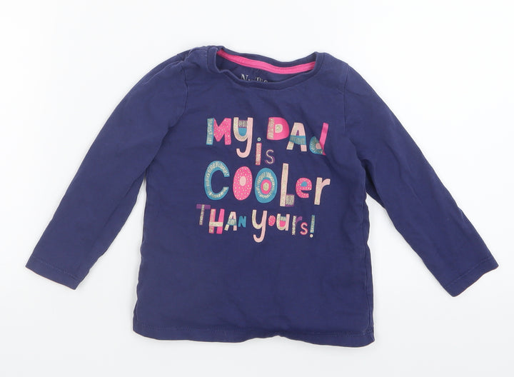 Nutmeg Girls Blue Basic T-Shirt Size 2-3 Years