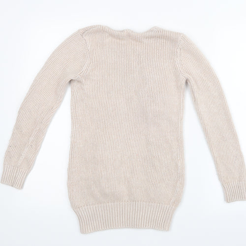 Debenhams Girls Pink  Knit Pullover Jumper Size 12-13 Years  - Long