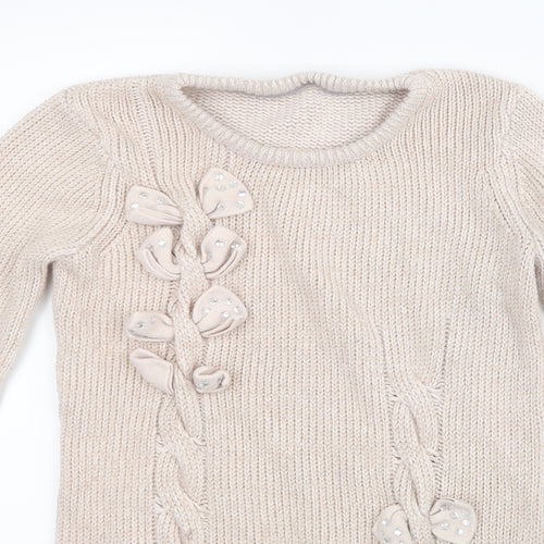 Debenhams Girls Pink  Knit Pullover Jumper Size 12-13 Years  - Long