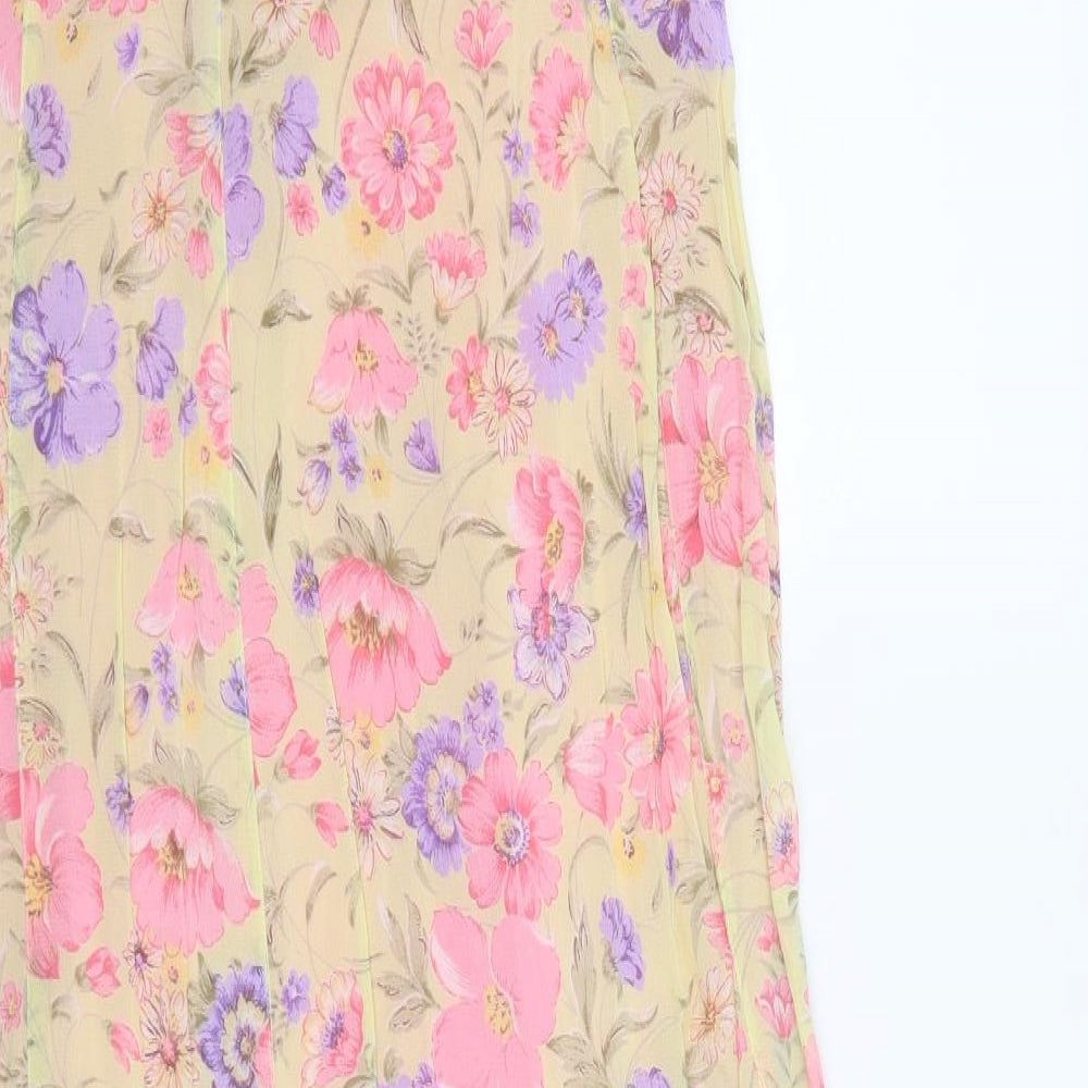 Topshop Womens Yellow Floral Mesh Maxi  Size 10