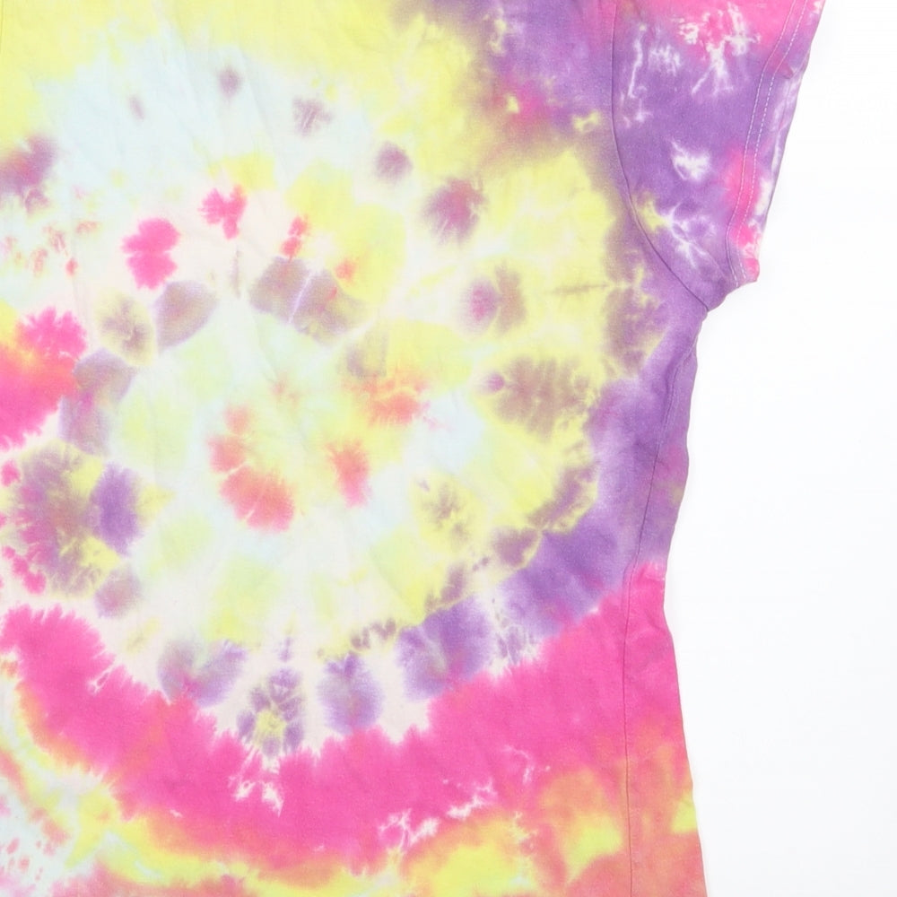 Gildan Womens Yellow Geometric  Basic T-Shirt Size M