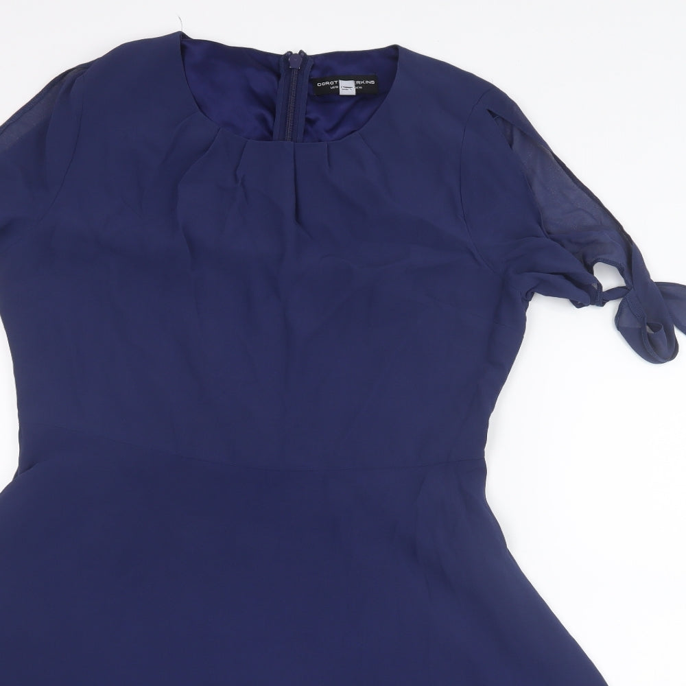 Dorothy Perkins Womens Blue  Mesh A-Line  Size 14
