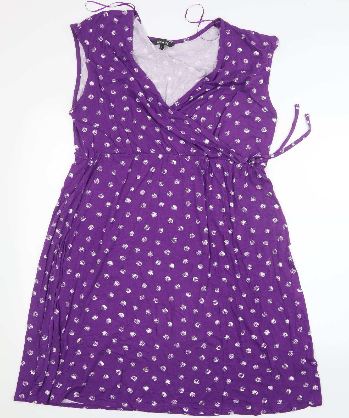 Bonmarché Womens Purple Geometric  T-Shirt Dress  Size 20