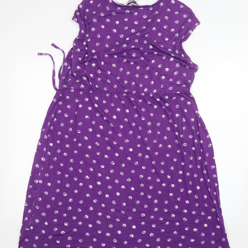 Bonmarché Womens Purple Geometric  T-Shirt Dress  Size 20