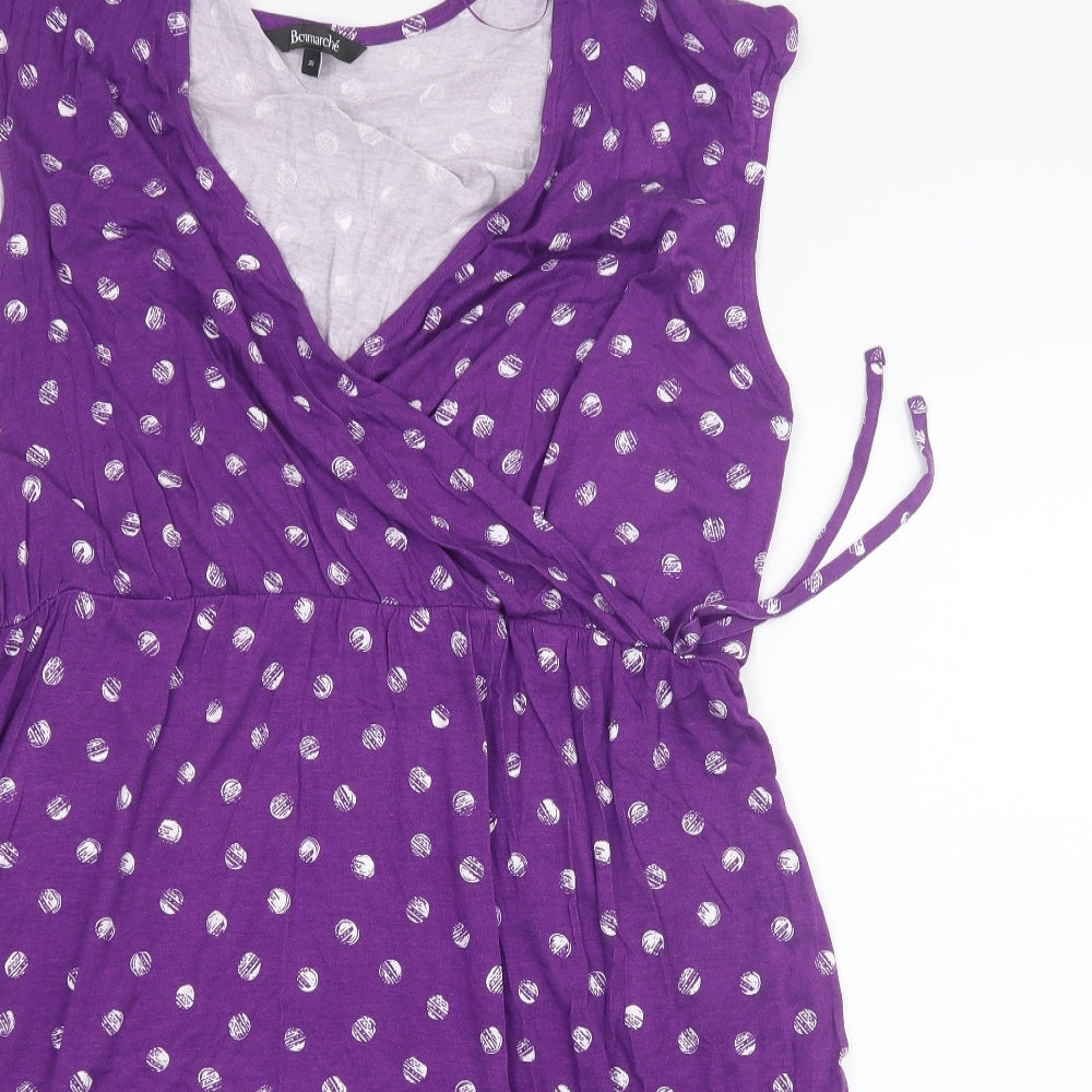 Bonmarché Womens Purple Geometric  T-Shirt Dress  Size 20