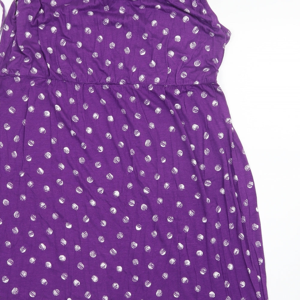 Bonmarché Womens Purple Geometric  T-Shirt Dress  Size 20