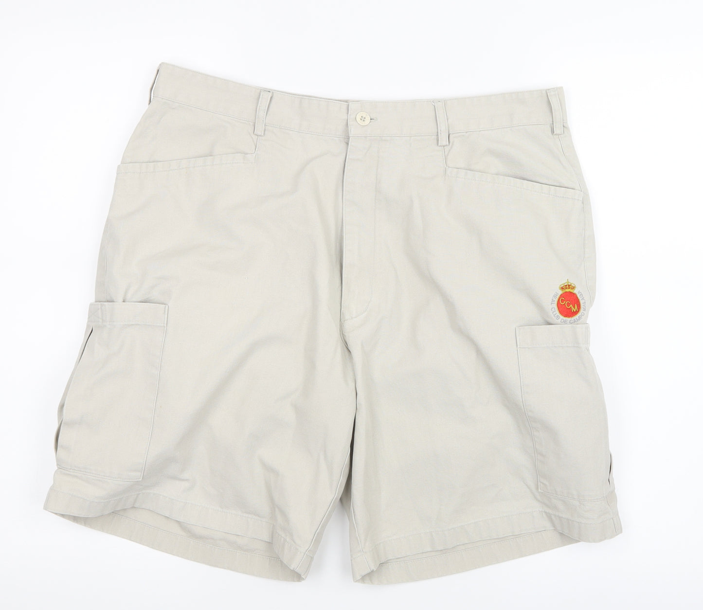 Zerimar Mens Beige   Cargo Shorts Size 34 in