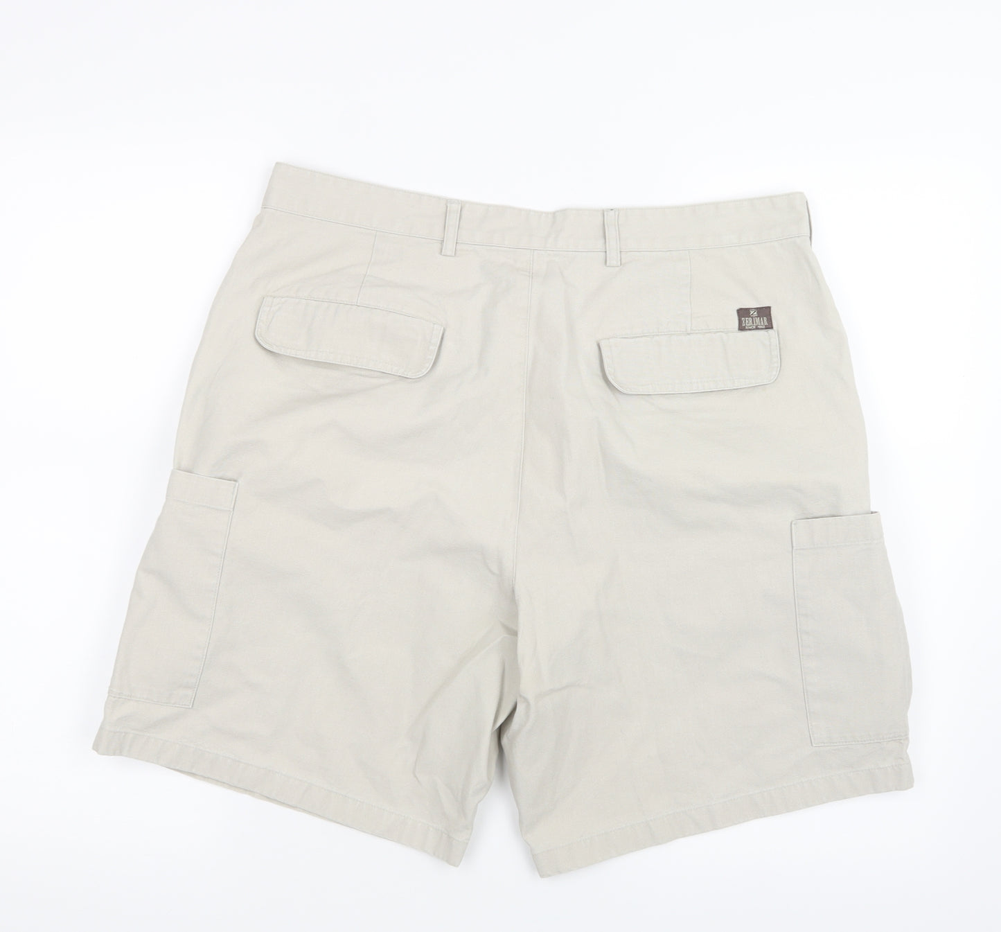 Zerimar Mens Beige   Cargo Shorts Size 34 in