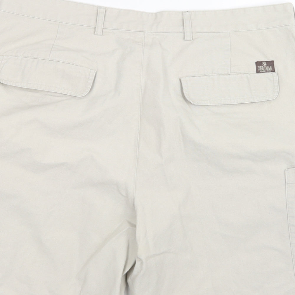 Zerimar Mens Beige   Cargo Shorts Size 34 in