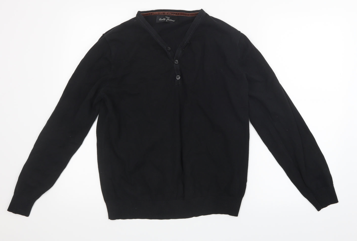 NEXT Mens Black  Knit Pullover Jumper Size M