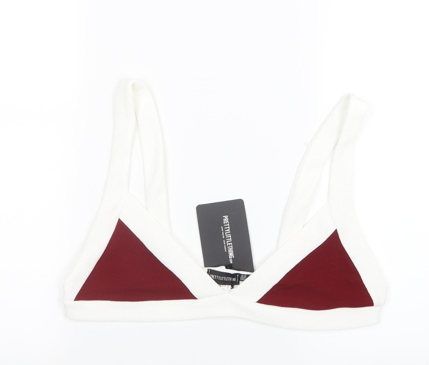 PRETTYLITTLETHING Womens Red   Cropped T-Shirt Size 16  - Bralette