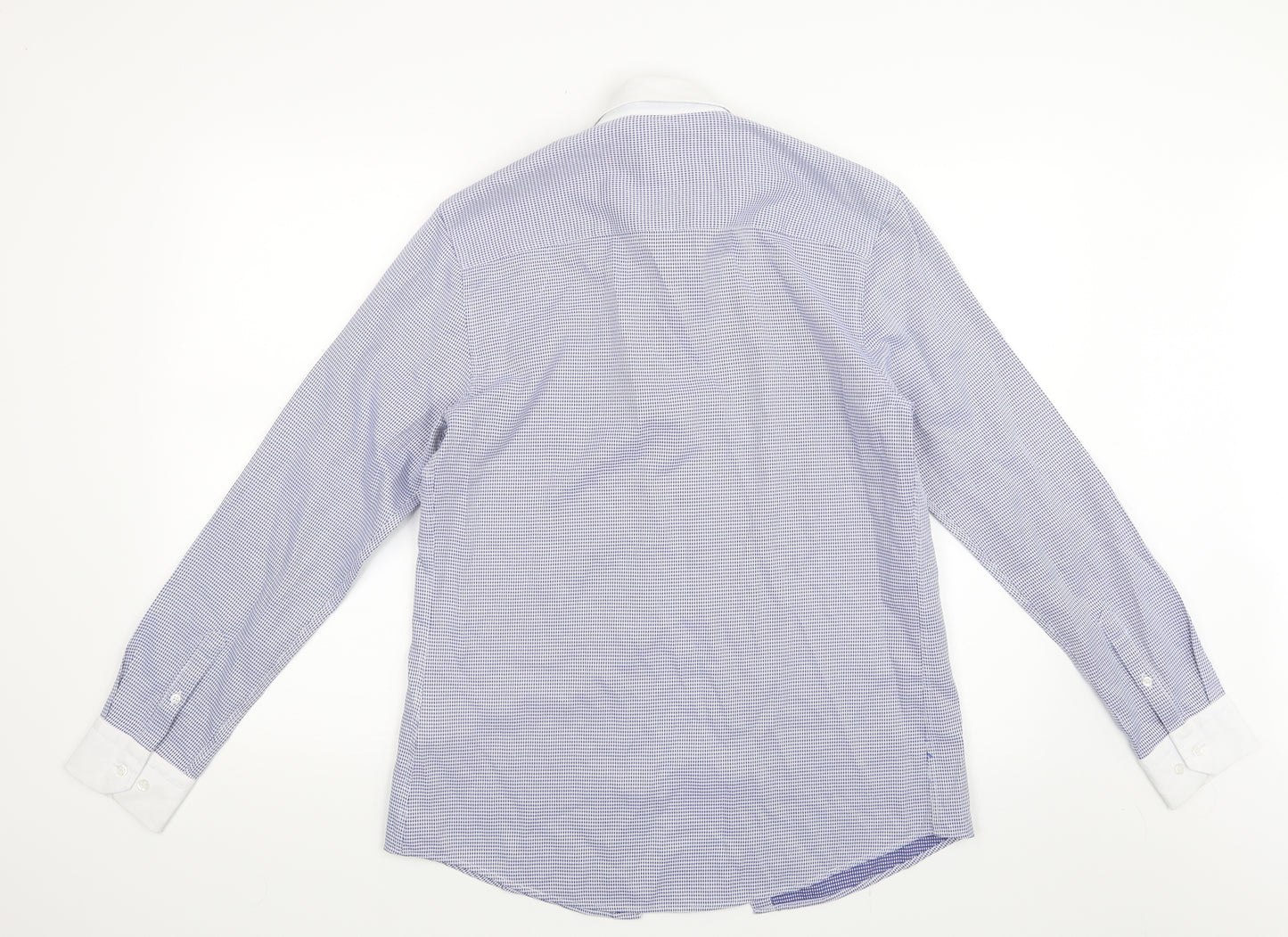 New Look Mens Blue Geometric   Button-Up Size M