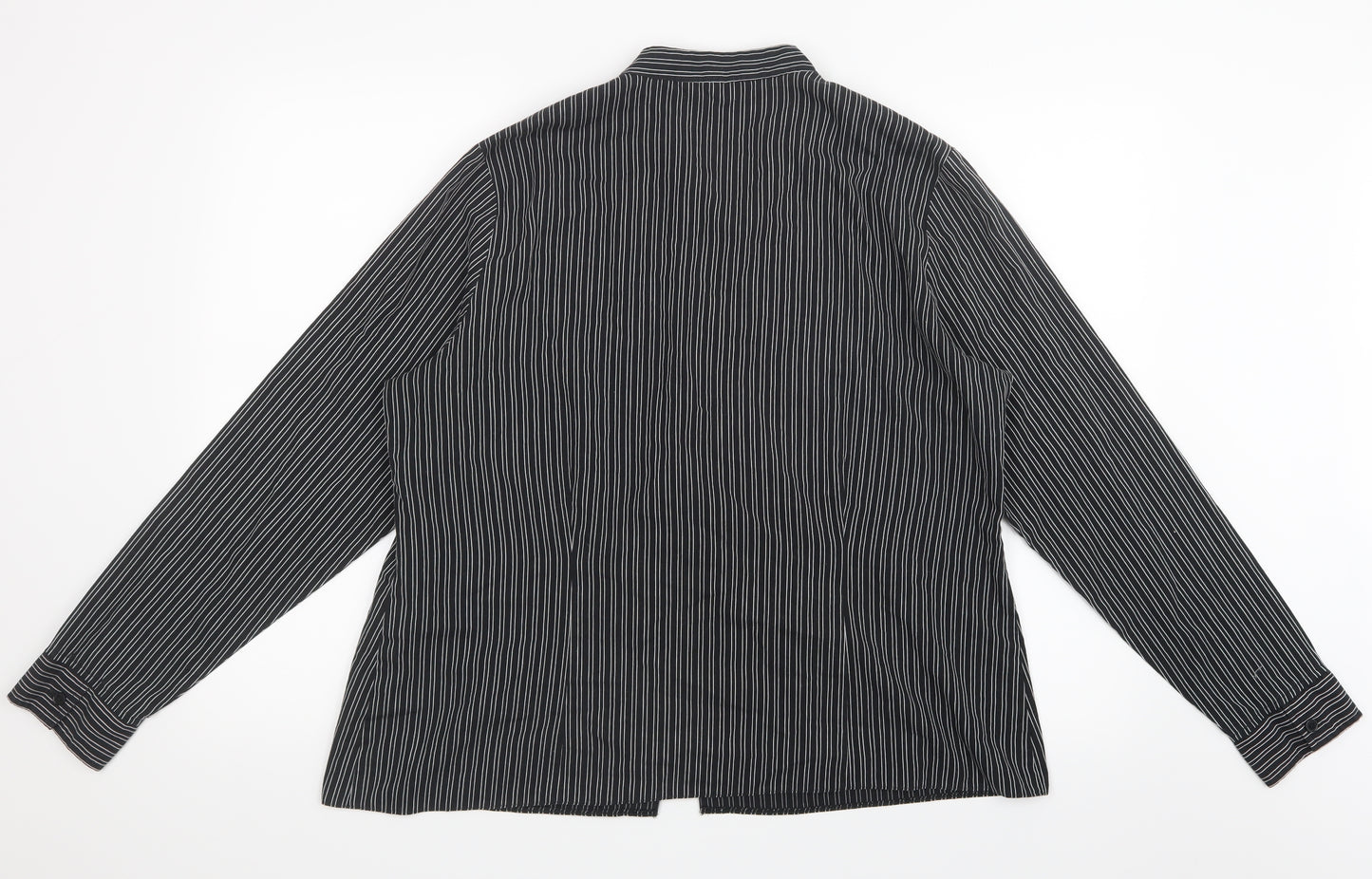 EWM Womens Black Striped  Basic Button-Up Size 18