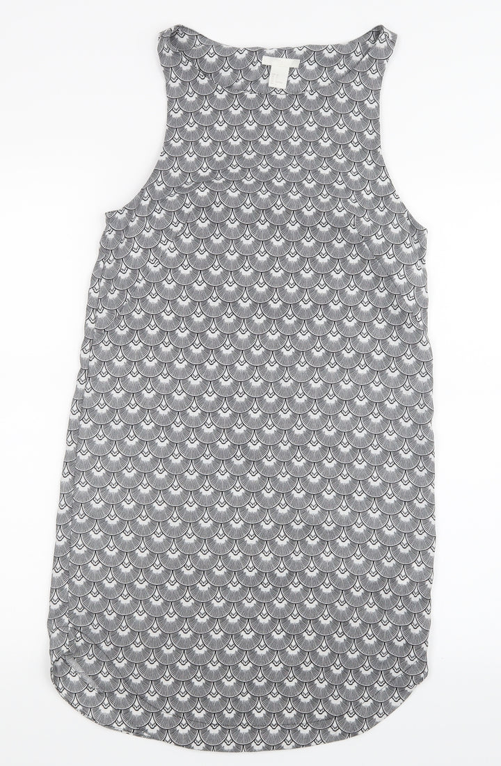 H&M Womens Black Geometric Tank Dress Size 4