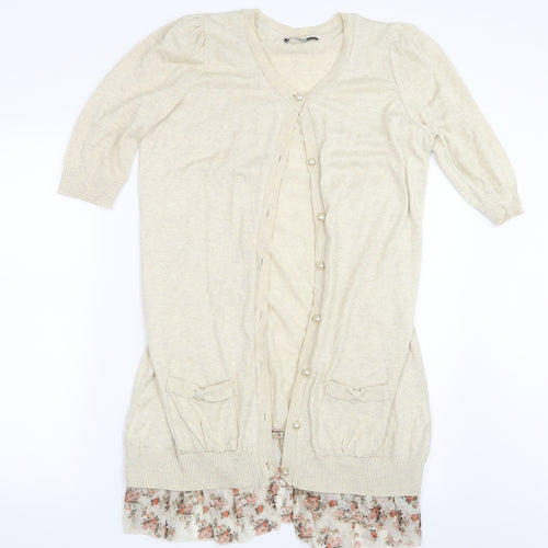 George Womens Ivory  Knit Cardigan Jumper Size 12