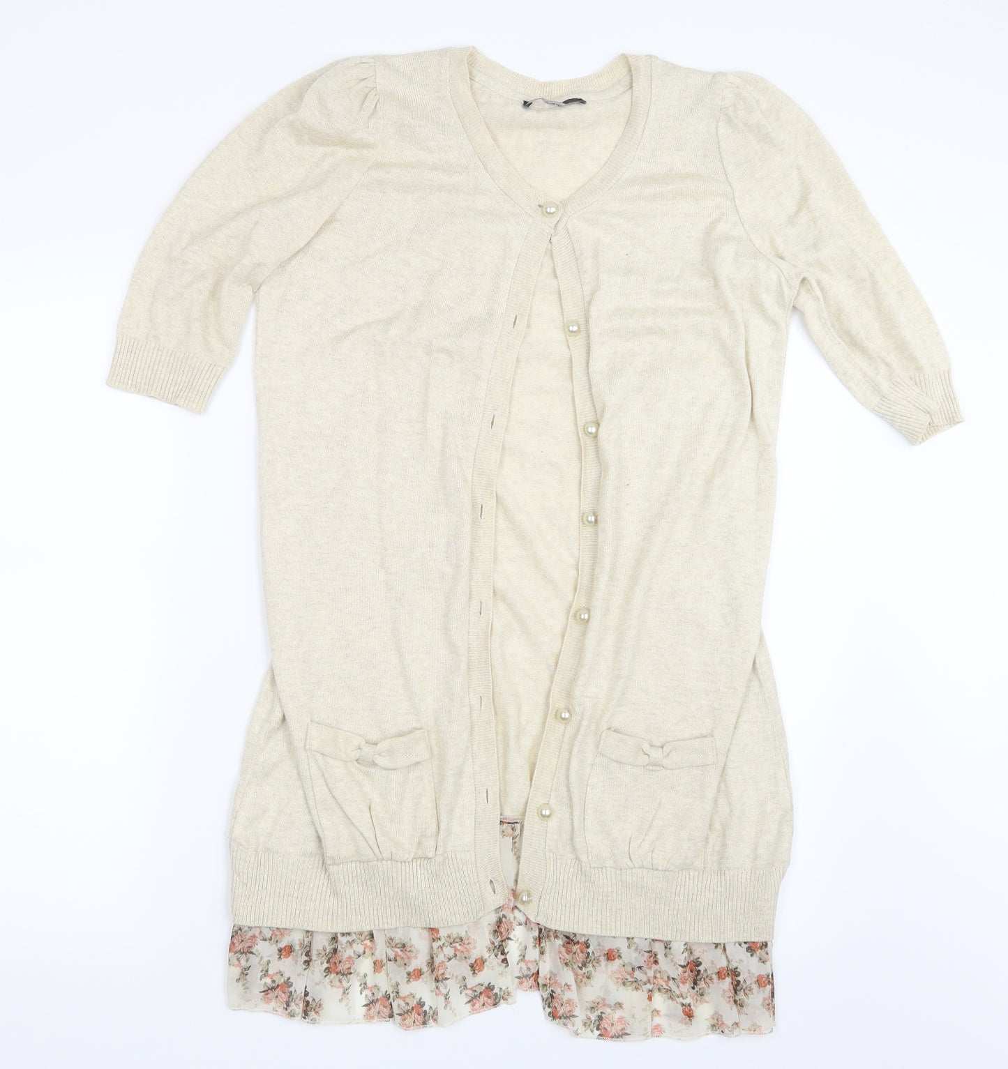 George Womens Ivory  Knit Cardigan Jumper Size 12