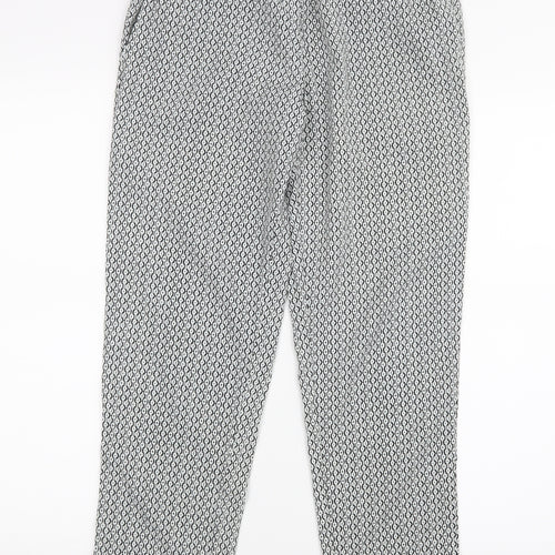 H&M Womens Black Geometric  Trousers  Size 8