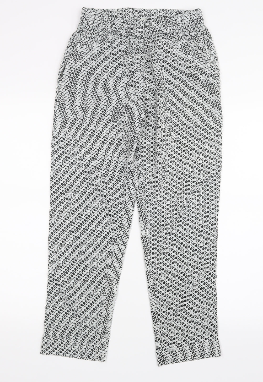H&M Womens Black Geometric  Trousers  Size 8