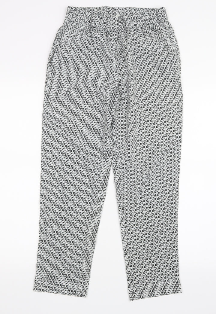 H&M Womens Black Geometric  Trousers  Size 8