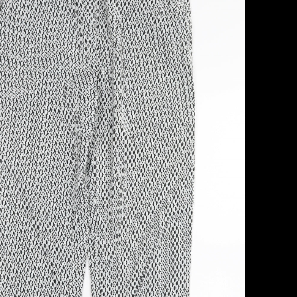 H&M Womens Black Geometric  Trousers  Size 8