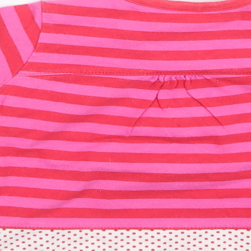 Mini Mode Girls Pink Striped  Basic T-Shirt Size 3-6 Months