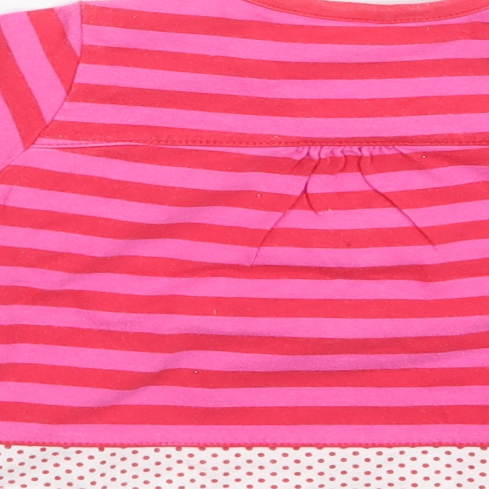 Mini Mode Girls Pink Striped  Basic T-Shirt Size 3-6 Months