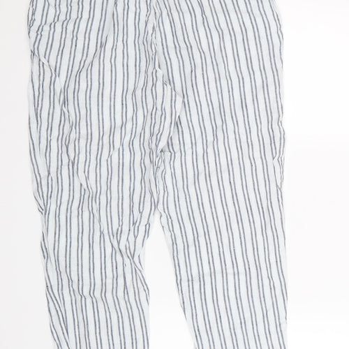 H&M Womens Blue Striped  Trousers  Size 10 L26 in