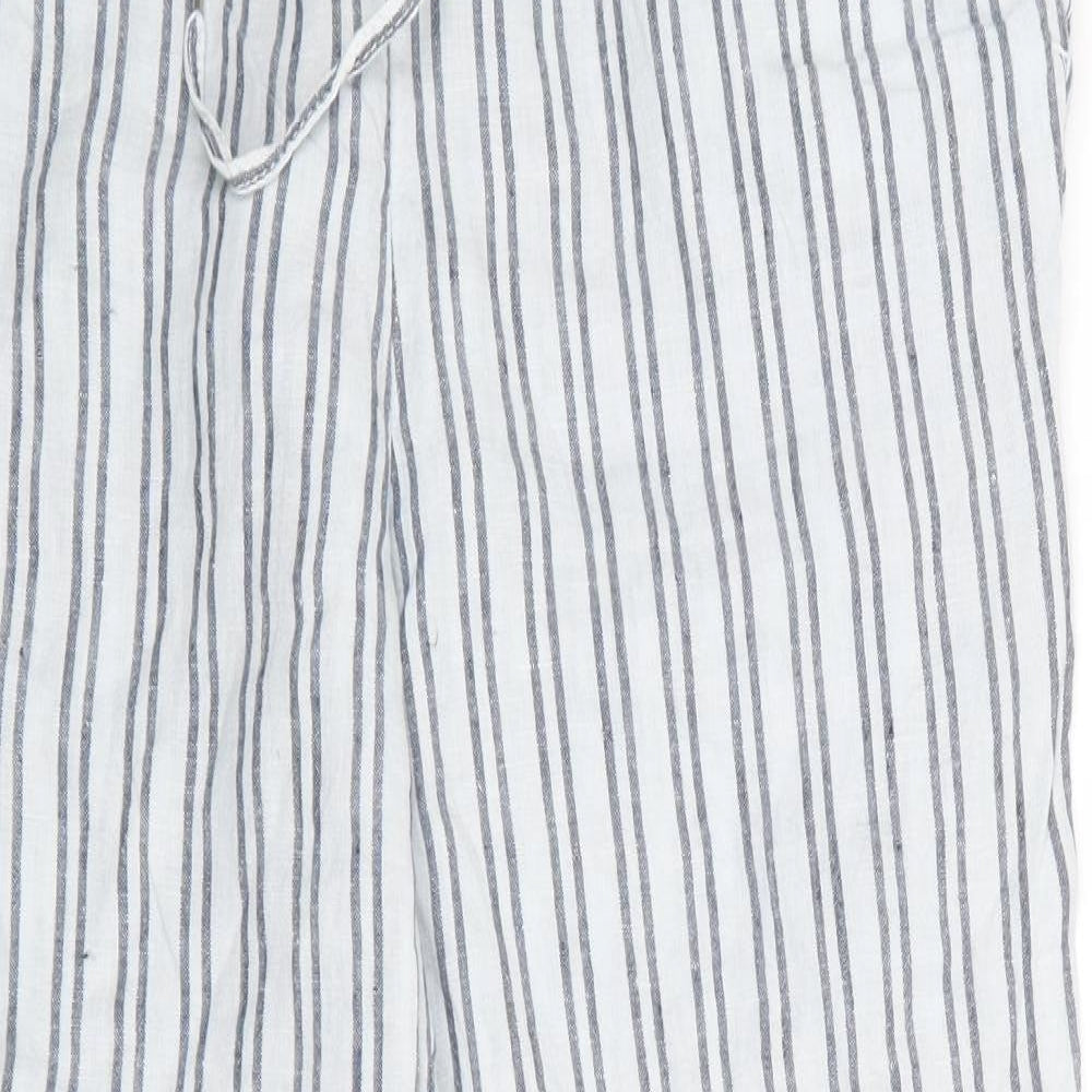 H&M Womens Blue Striped  Trousers  Size 10 L26 in