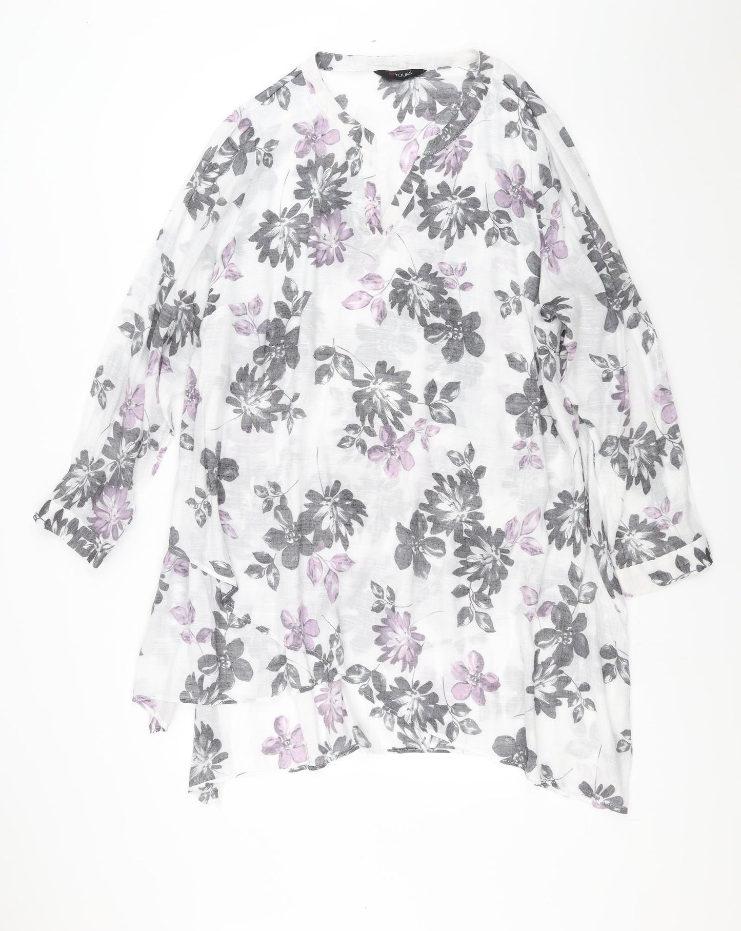 Yours Womens White Floral  Shirt Dress  Size L