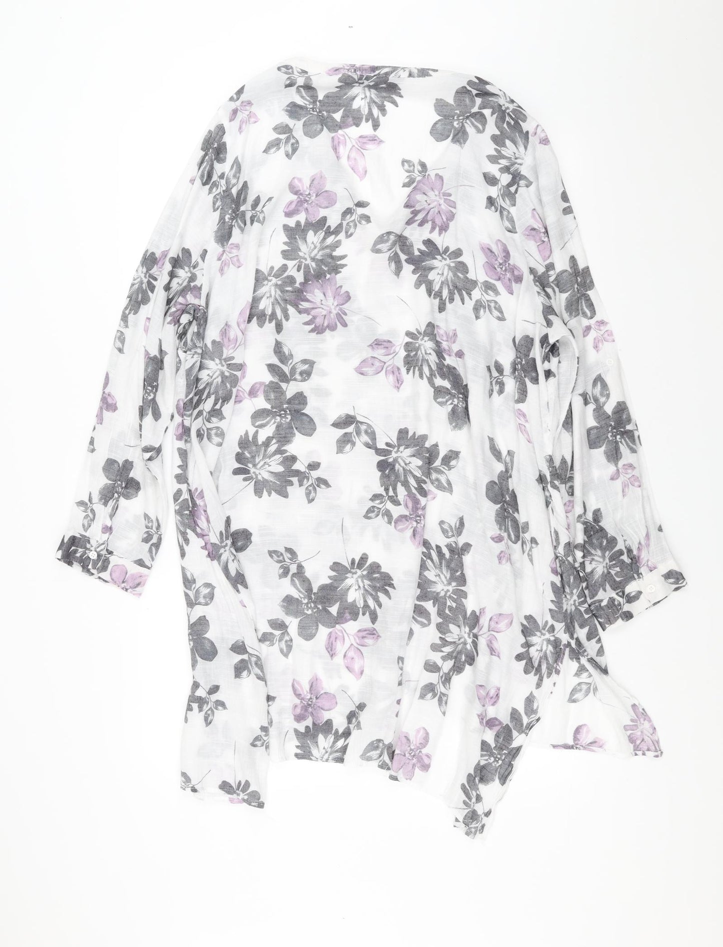 Yours Womens White Floral  Shirt Dress  Size L