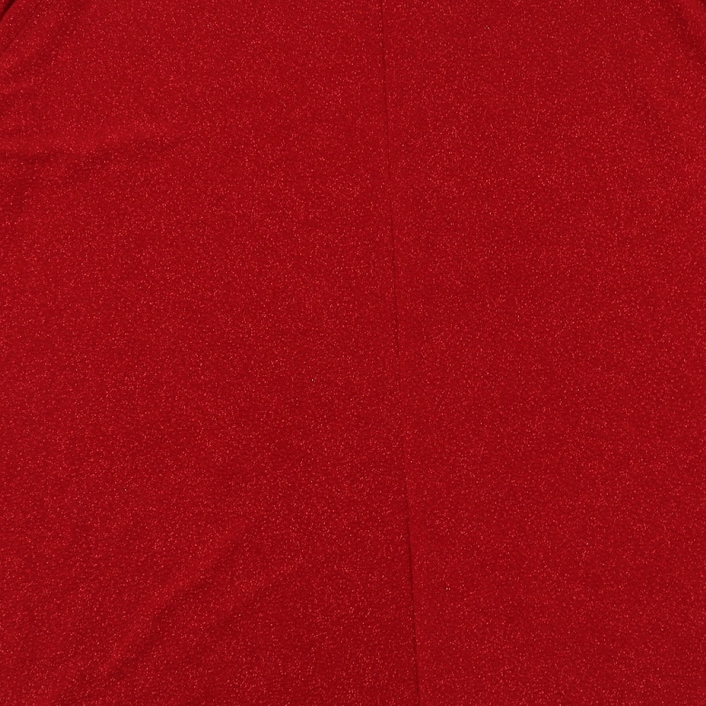 Grace Womens Red   Basic Blouse Size 24  - glittery