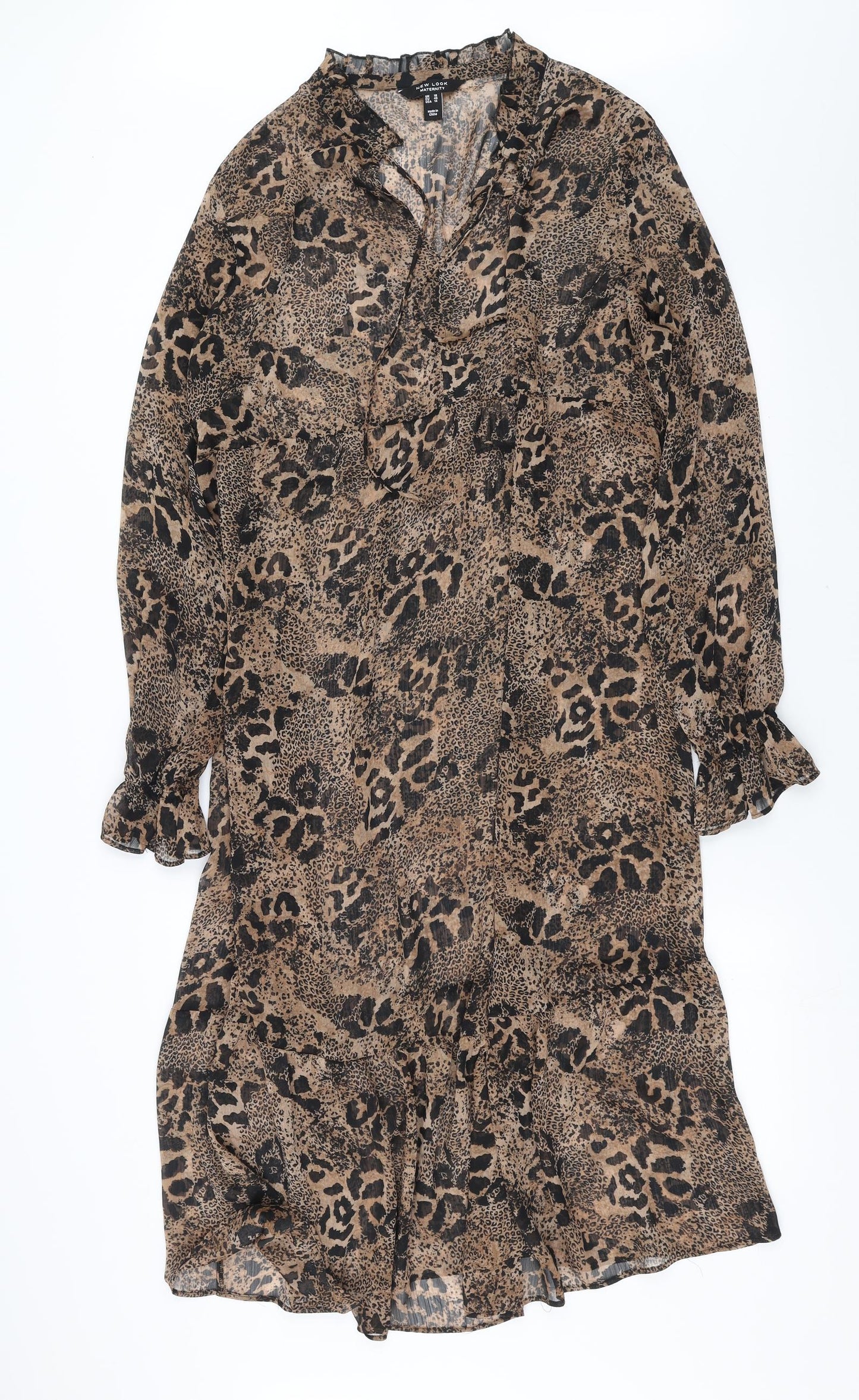 New Look Womens Brown Animal Print  Maxi  Size 18