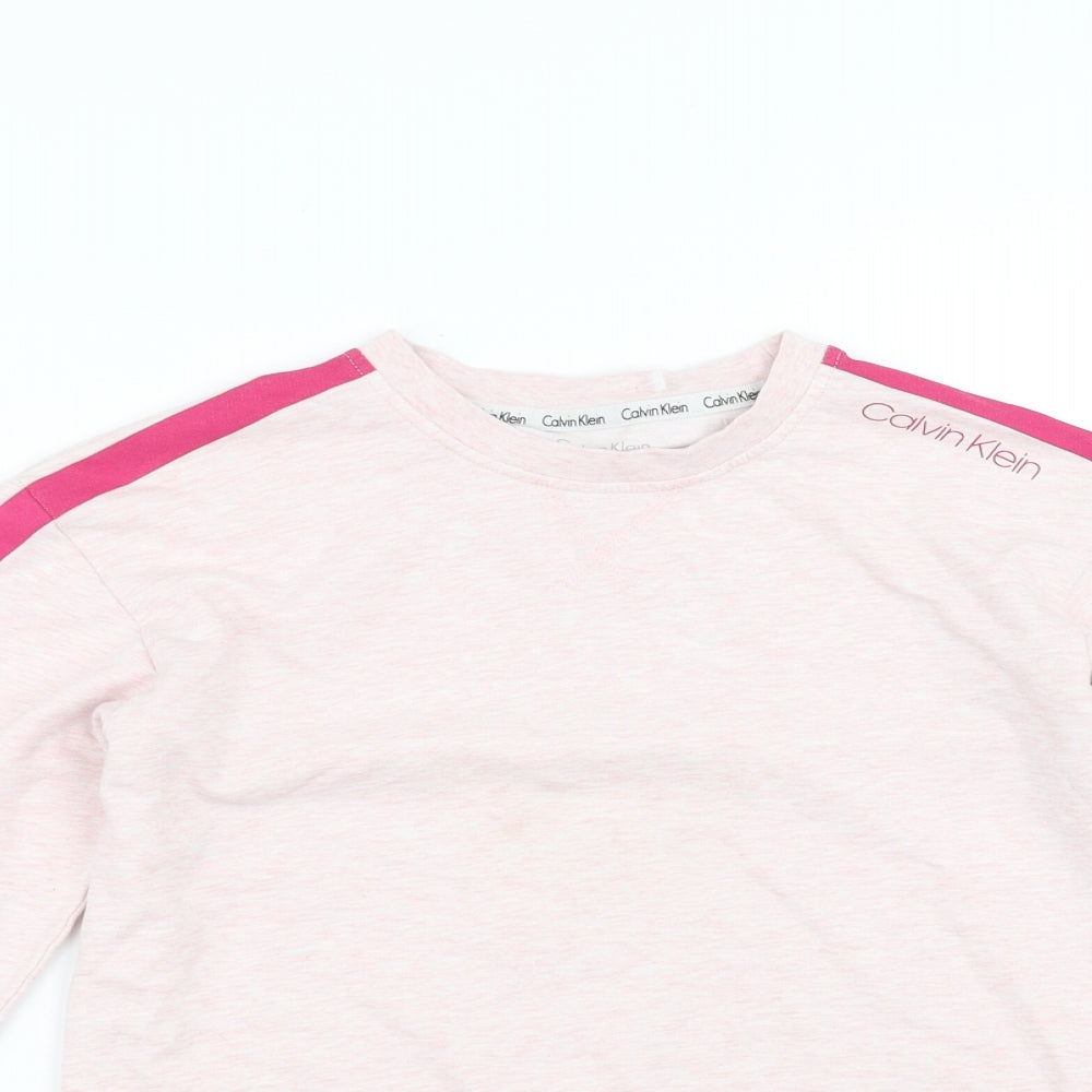 Calvin Klein Girls Pink   Pullover Sweatshirt Size 10-11 Years