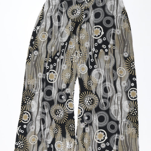 Zuppe Womens Black Geometric  Trousers  Size 16 L30 in - wide leg