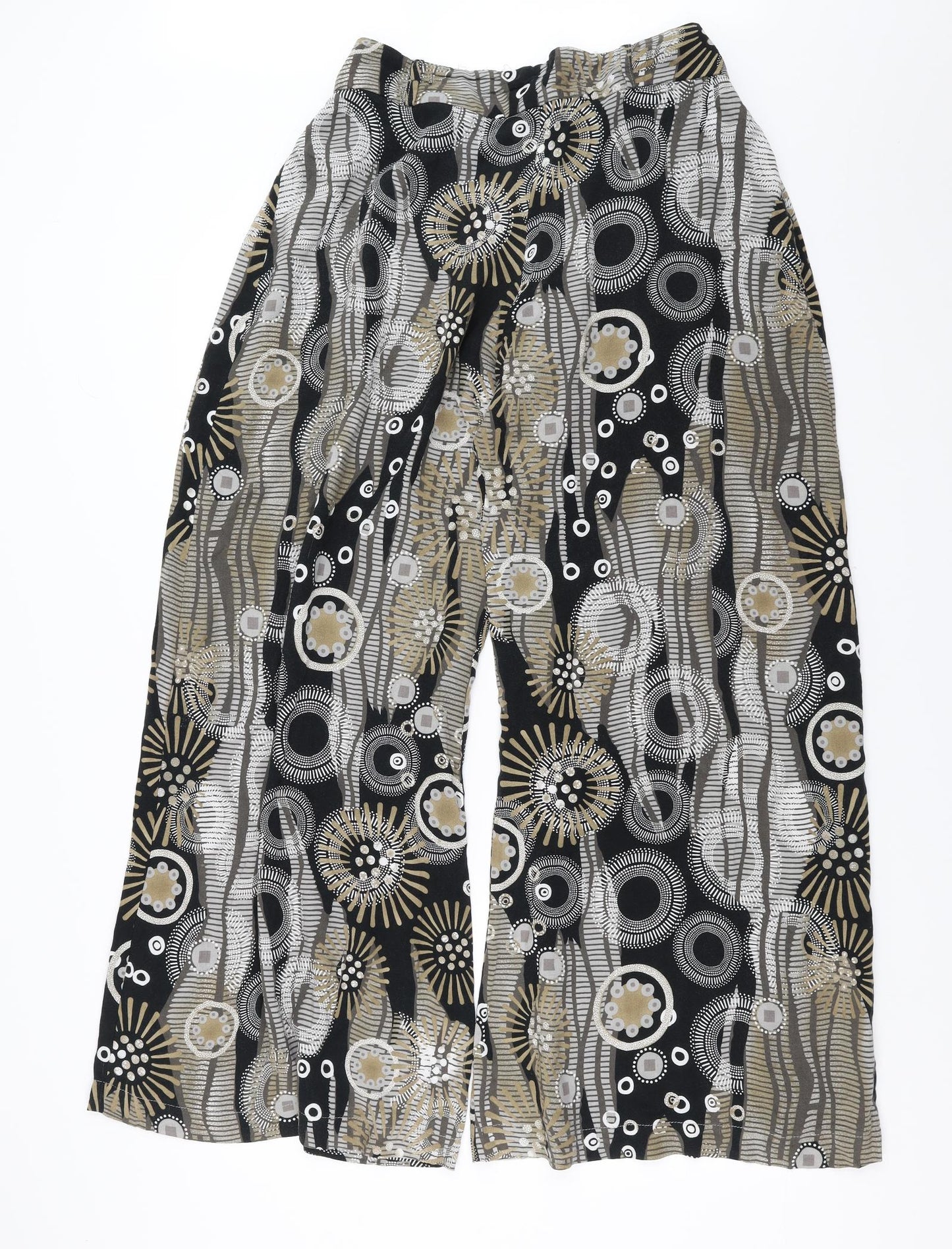 Zuppe Womens Black Geometric  Trousers  Size 16 L30 in - wide leg