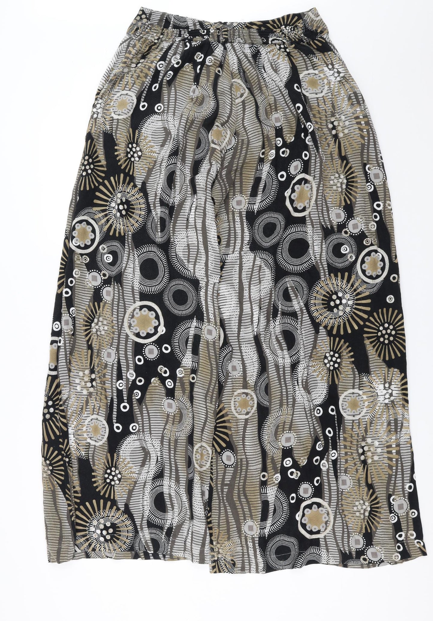 Zuppe Womens Black Geometric  Trousers  Size 16 L30 in - wide leg