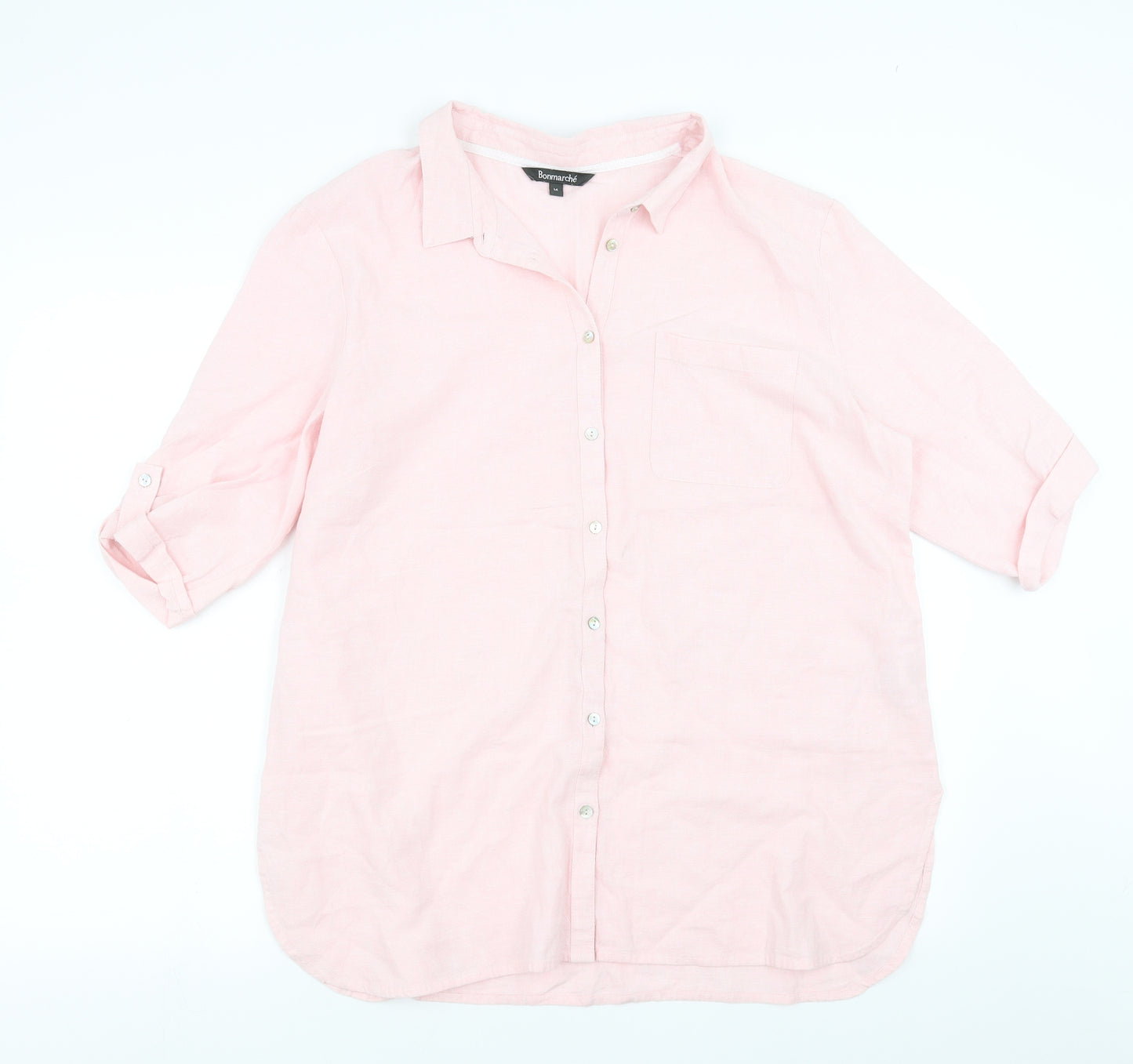 Bonmarché Womens Pink   Basic Button-Up Size 14