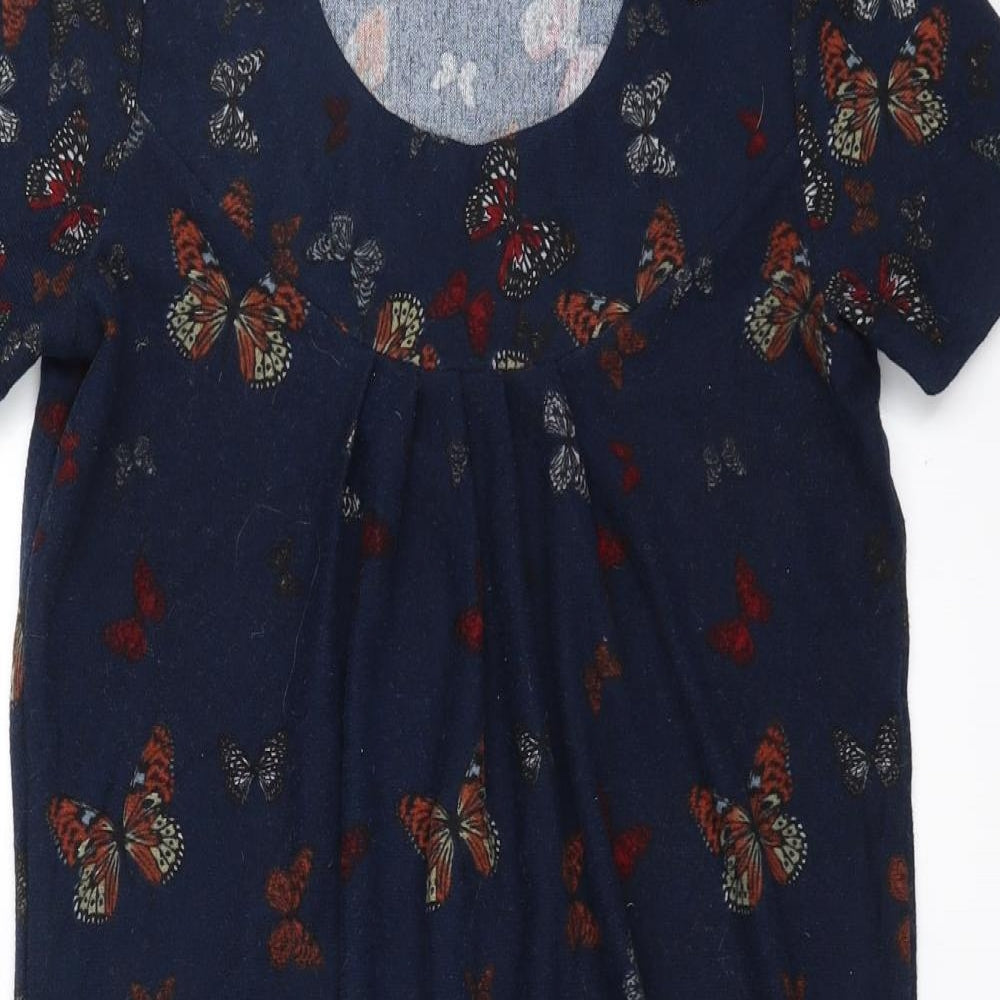 QED London Womens Blue   Jumper Dress  Size S  - butterflies