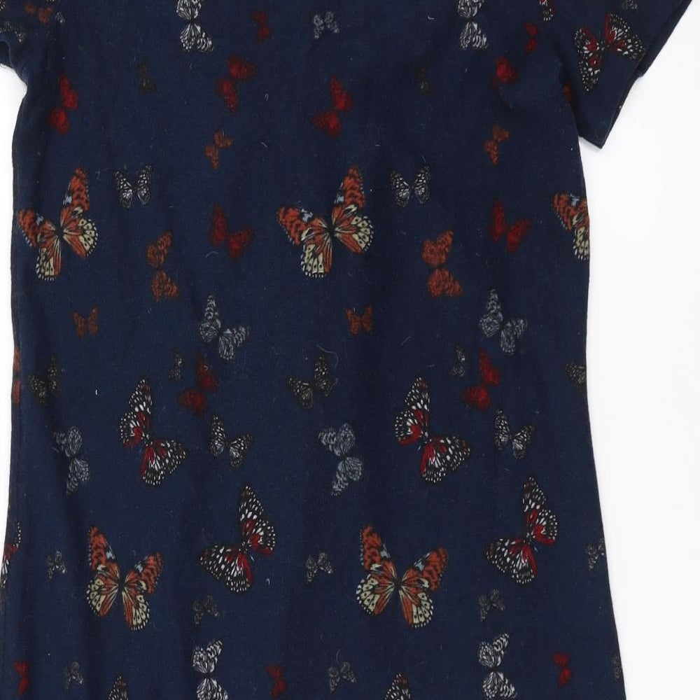 QED London Womens Blue   Jumper Dress  Size S  - butterflies