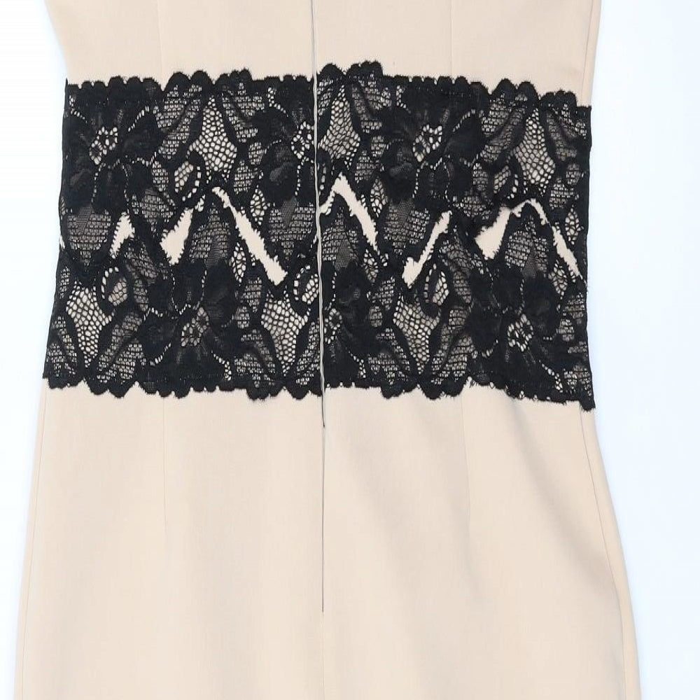 Oli Womens Pink   Pencil Dress  Size 10  - floral lace detail