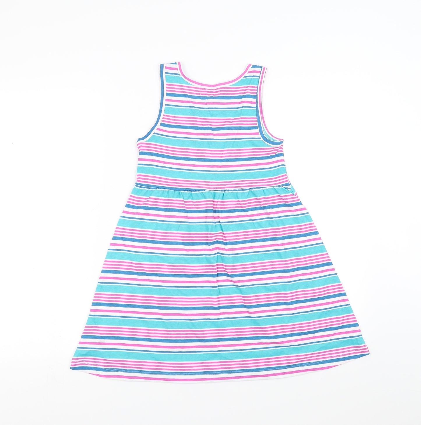 Young Dimension Girls Multicoloured Striped  Skater Dress  Size 6-7 Years