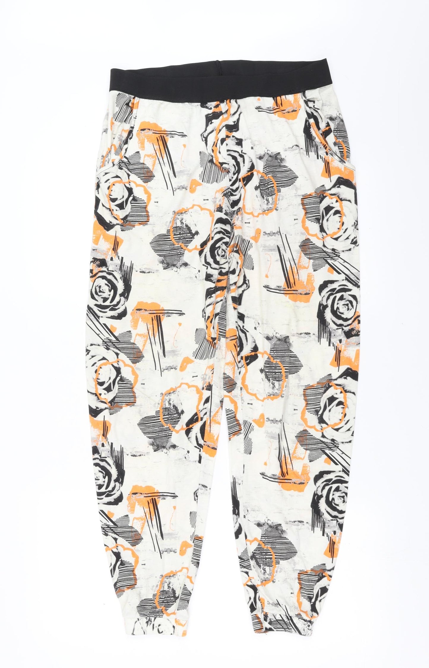 River Island Womens Ivory Floral  Trousers  Size 12 L28 in