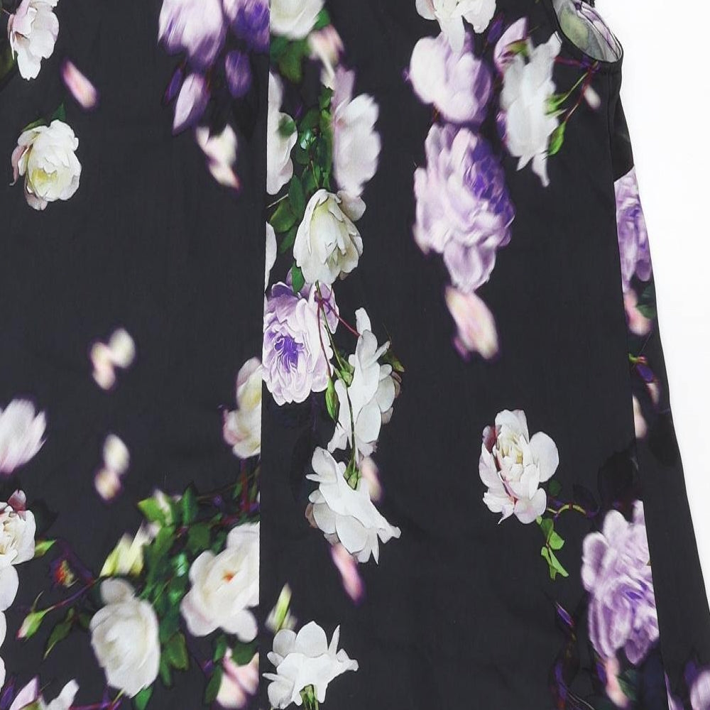 River Island Womens Black Floral  T-Shirt Dress  Size 10