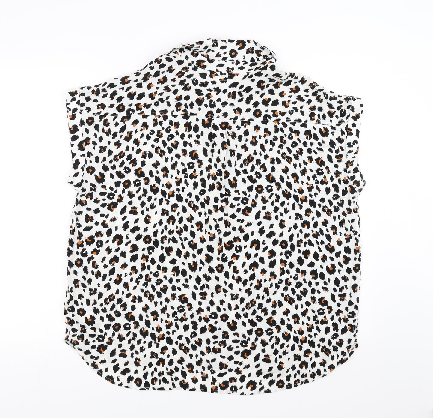 F&F Womens White Animal Print  Basic Blouse Size 14