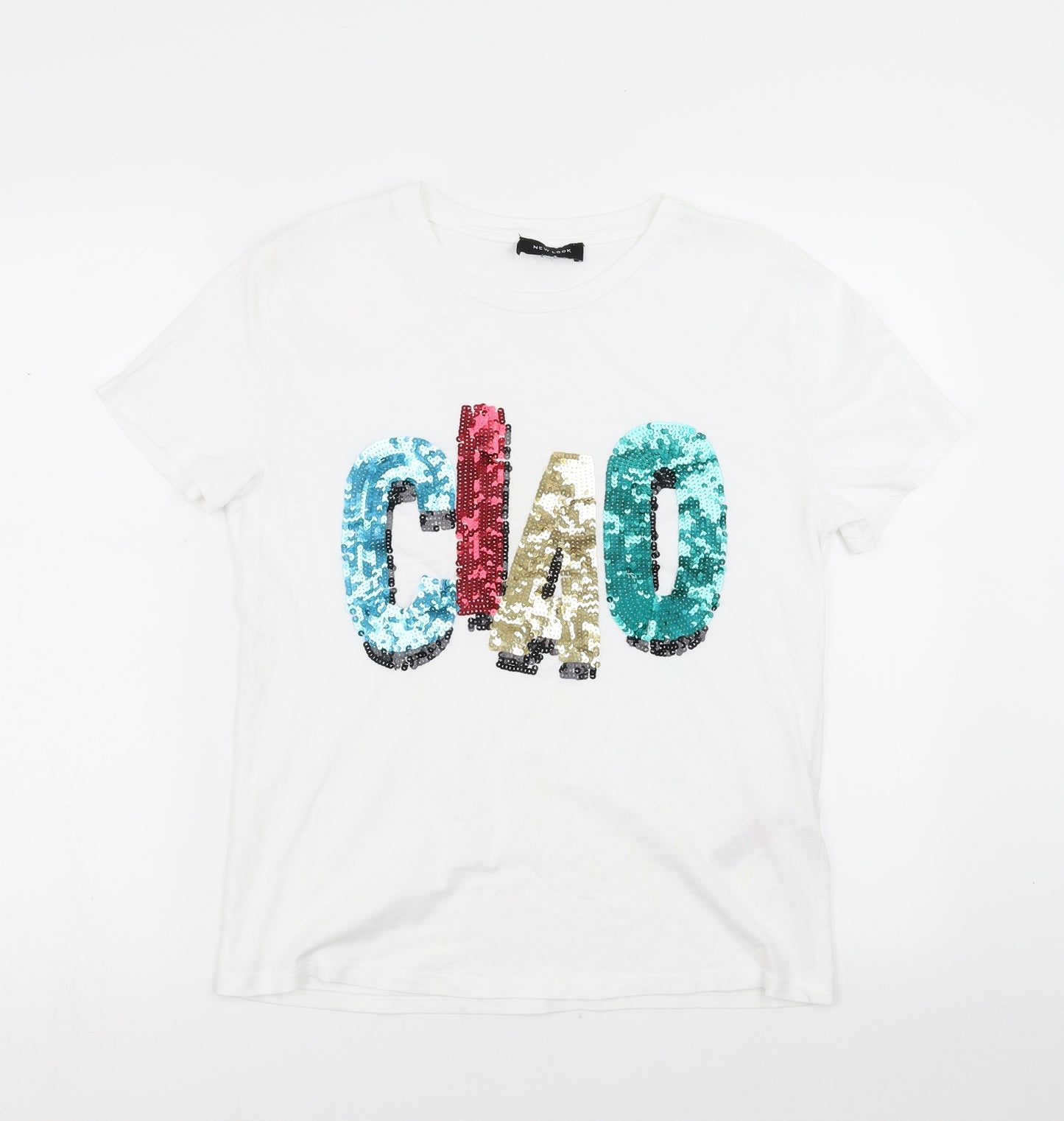New Look Womens White   Basic T-Shirt Size 12  - ciao