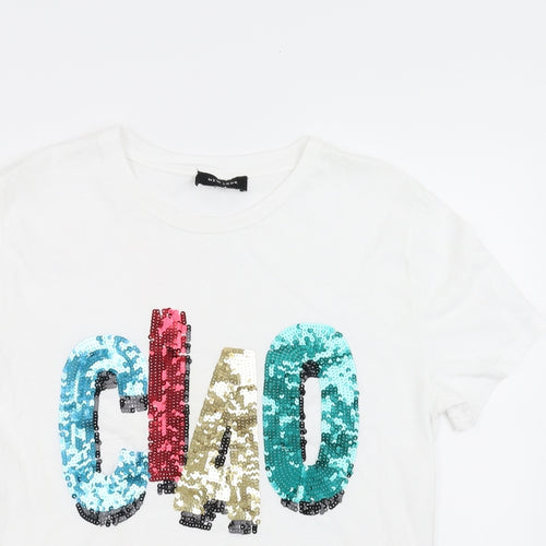 New Look Womens White   Basic T-Shirt Size 12  - ciao
