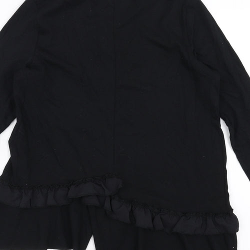 River Island Womens Black   Basic T-Shirt Size 8  - ruffle hem