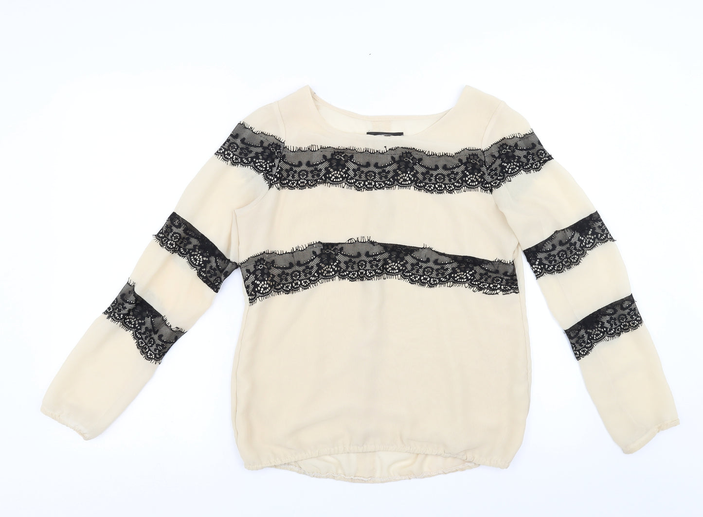 Urmoda Womens Ivory   Basic Blouse Size M  - Lace detail