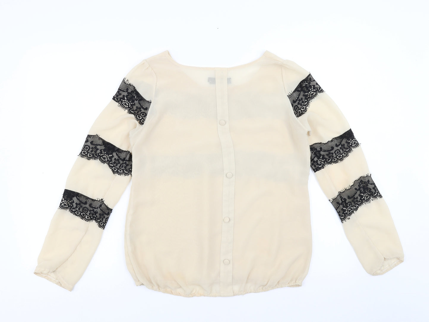 Urmoda Womens Ivory   Basic Blouse Size M  - Lace detail